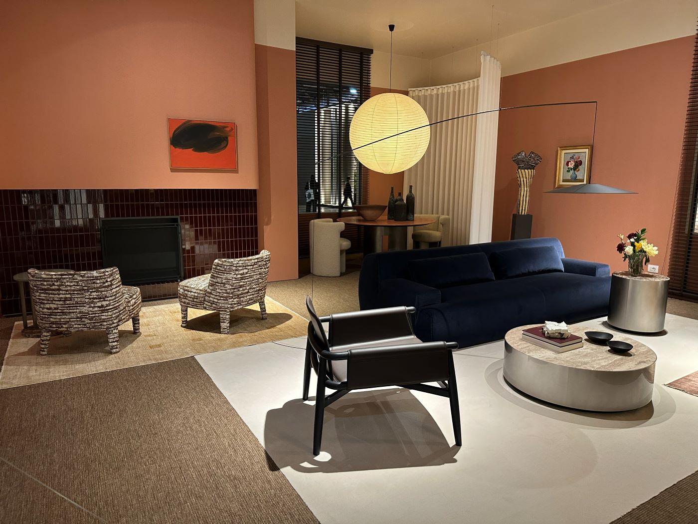 Showroom Minotti — Milan Design Week 2026, palette de couleurs et matières