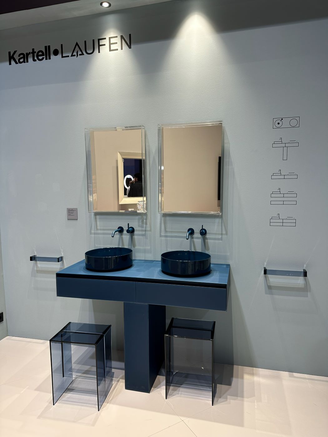 Collaboration Kartell × Laufen au Salone del Mobile 2026 — salle de bain légère et lisible