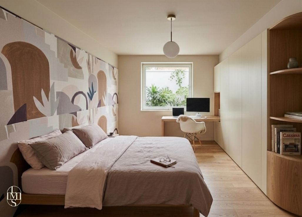 Viuz RDC Bas — chambre avec papier peint Utopie Season Paper et dressing intégré
